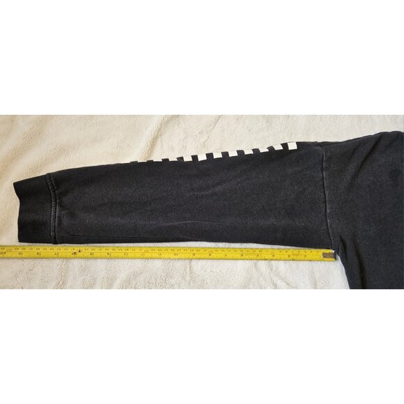 Vans Sweatshirt Womens Large Black Long Sleeve Pullover Checker Sleeve - Picture 12 of 13